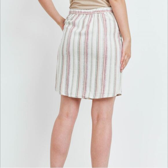 NWT Multi Stripe Linen Blend Skirt Size Small - Picture 2 of 5